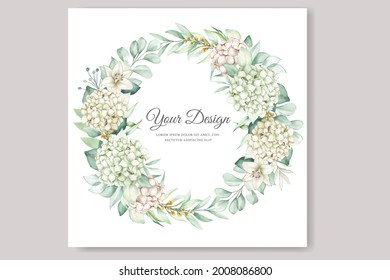 watercolor hydrangea wedding card set