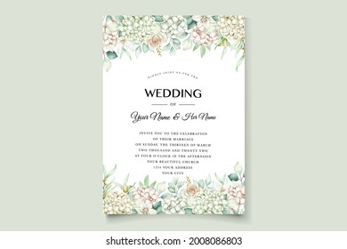 watercolor hydrangea wedding card set