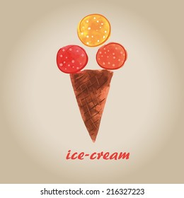 watercolor ice cream