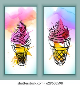 watercolor ice cream