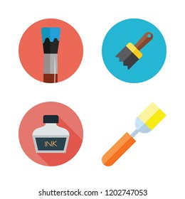 watercolor icon set. vector set about paint brush, ink and brush icons set.
