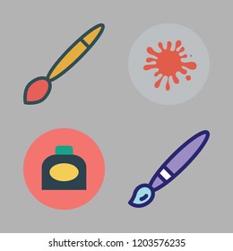 watercolor icon set. vector set about paint, paint brush and ink icons set.