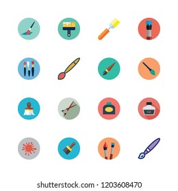 watercolor icon set. vector set about brush, paint brush, ink and paint brushes icons set.