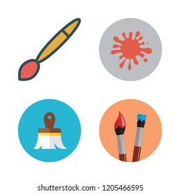 watercolor icon set. vector set about paint brush and paint icons set.