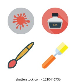 watercolor icon set. vector set about ink, brush, paint and paint brush icons set.
