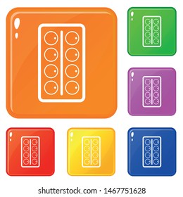 Watercolor icons set collection vector 6 color isolated on white background