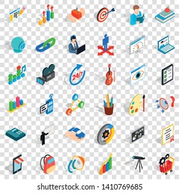 Watercolor icons set. Isometric style of 36 watercolor vector icons for web for any design