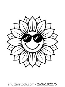 Watercolor icons sunflowers emoticon element background 