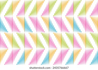 Watercolor ikat tradition pattern.Tribal geometric ethnic texture seamless.Vector illustration design for print product,background, clothing,print,fabric,embroidery,decor.Vintage style.Folk design.