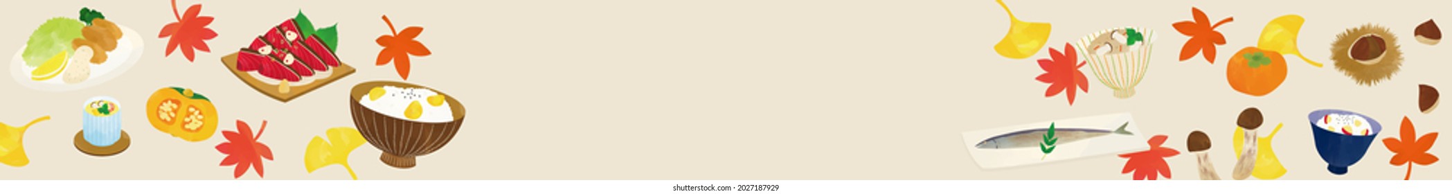 Watercolor illustration of autumn food