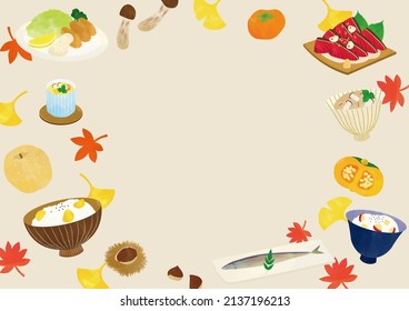 Watercolor illustration of autumn food