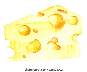 Watercolor Illustration With Cheese