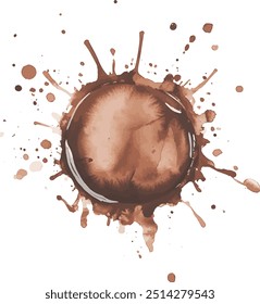 Watercolor Illustration of a Coffee Stain