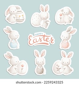 Watercolor Illustration, Easter Sticker theme