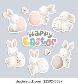 Watercolor Illustration, Easter Sticker theme