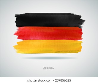 Watercolor illustration of the flag of Germany. Vector