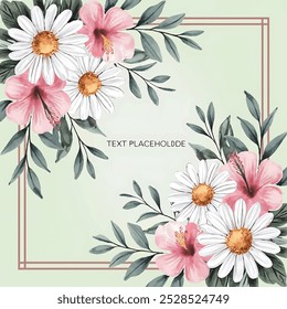 A watercolor illustration of a floral background with an elegant design