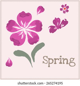 watercolor illustration flowers in simple background. Watercolor Flowers