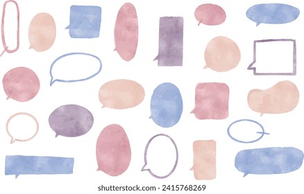 Watercolor illustration of a hand-drawn speech balloon (Fukidashi)