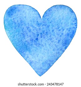 Watercolor illustration of heart. Vector element for your design.