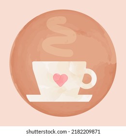 Watercolor illustration icon coffee Watercolor illustration icon coffee 