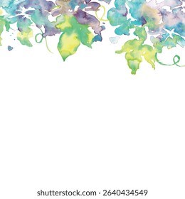 Watercolor illustration of morning glory. Vector illustration of morning glory in watercolor. Japanese summer morning glory background.