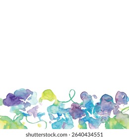Watercolor illustration of morning glory. Vector illustration of morning glory in watercolor. Japanese summer morning glory background.