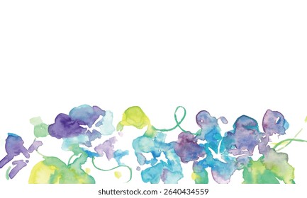 Watercolor illustration of morning glory. Vector illustration of morning glory in watercolor. Japanese summer morning glory background.
