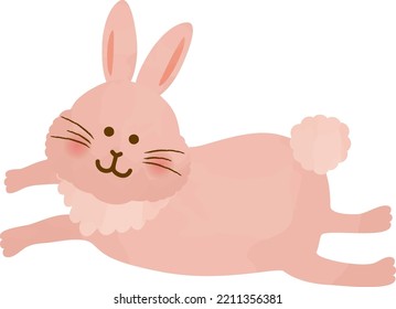 Watercolor illustration of rabbit splashing
