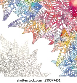 watercolor illustration of snowflake in vector format