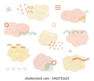 Watercolor illustrations of various shapes.
You can use them for title backgrounds, frames, patterns, etc.