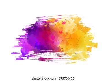 Watercolor imitation brushed background. Vector illustration.