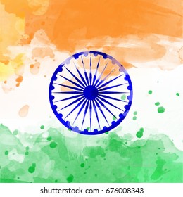 Watercolor India flag vector