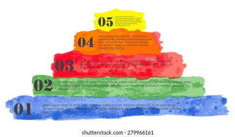 Watercolor Infographic Templates for Business Vector Illustration. EPS10