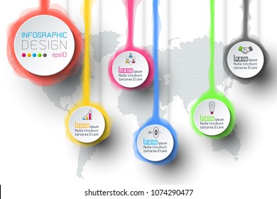 Watercolor infographic with the world map.