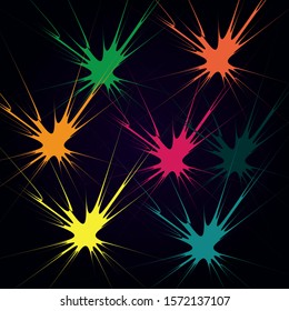 Watercolor ink flowing vector background