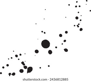 Salpicadura de tinta de acuarela, manchas aisladas de acrílico, gota negra, icono de vector