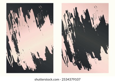 Traços de aquarela ou tinta em um modelo de banner estilo grunge. Modelo de design grunge rosa suave com traços. Perfeito para adicionar um visual ousado e texturizado a banners, cartazes e designs criativos. 