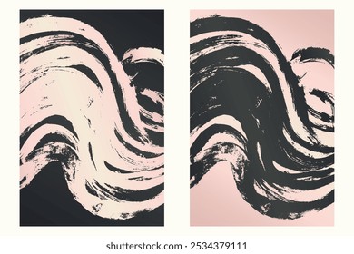 Traços de aquarela ou tinta em um modelo de banner estilo grunge. Modelo de design grunge rosa suave com traços. Perfeito para adicionar um visual ousado e texturizado a banners, cartazes e designs criativos. 