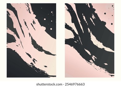 Traços de aquarela ou tinta em um modelo de banner estilo grunge. Modelo de design grunge rosa suave com traços. Perfeito para adicionar um visual ousado e texturizado a banners, cartazes e designs criativos. 