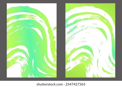 Traços de aquarela ou tinta em um modelo de banner estilo grunge. Modelo de design grunge verde com traços. Perfeito para adicionar um visual ousado e texturizado a banners, cartazes e designs criativos. 