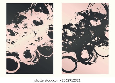 Traços de aquarela ou tinta em um modelo de banner estilo grunge. Modelo de design grunge rosa suave com traços. Perfeito para adicionar um visual ousado e texturizado a banners, cartazes e designs criativos. 