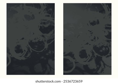 Traços de aquarela ou tinta em um modelo de banner estilo grunge. Modelo de design grunge de cor cinza com traços. Perfeito para adicionar um visual ousado e texturizado a banners, cartazes e designs criativos. 