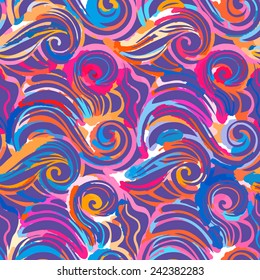 Watercolor inspiration seamless wave pattern-model for design of gift packs, patterns fabric, wallpaper, web sites, etc.