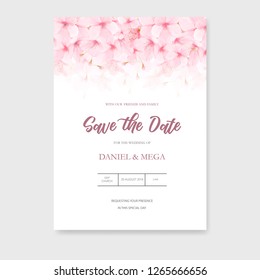 Watercolor invitation card, Wedding card set design template, Watercolor Element