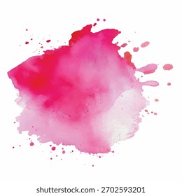 Fondo abstracto aislado de la acuarela, abstracto con salpicaduras, salpicaduras rosadas, salpicaduras de acuarela aisladas en el fondo blanco, color de salpicadura de la frambuesa de la acuarela