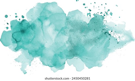 watercolor isolated abstract background turquoise	
