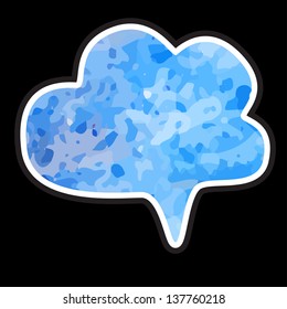 Watercolor isolated cloud with space for text. Abstract design logo. Logotype art - vector