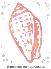 Watercolor isolated seashell. Vector illustration.