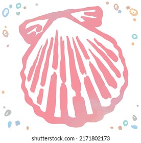 Watercolor isolated seashell. Vector illustration.